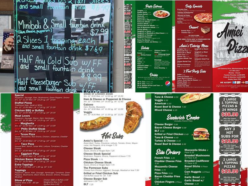 Amici Pizza Menu