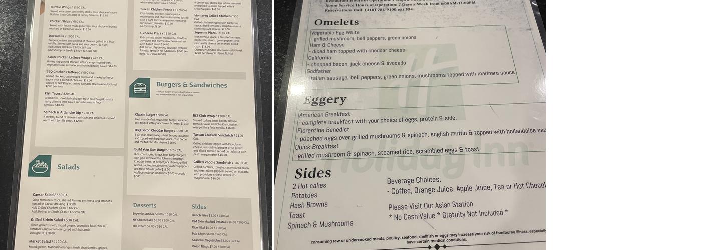 The Ginger Cafe Menu