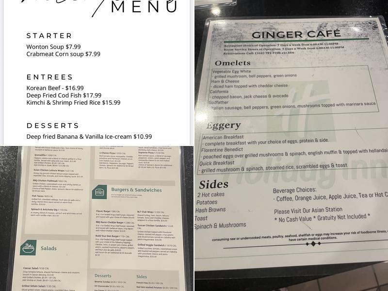 The Ginger Cafe Menu