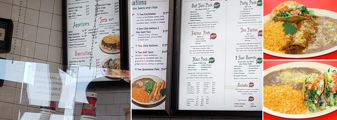 Chile Verde Menu