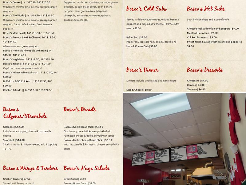 Bosco's Italian To Go Menu
