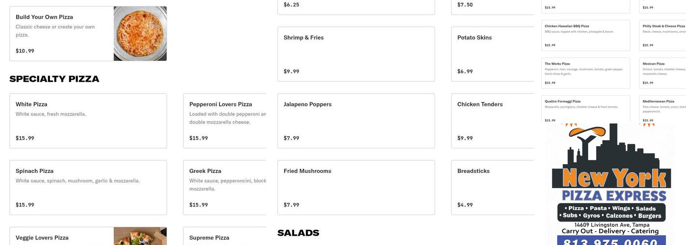 New York Pizza Express Menu