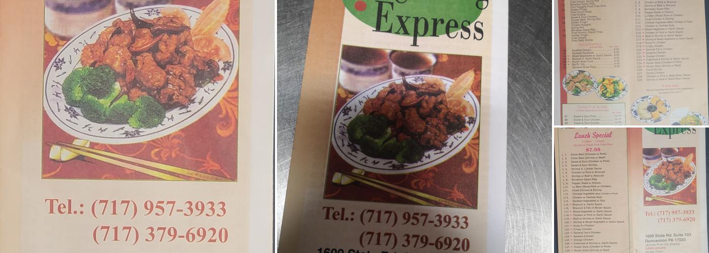Hong Kong express Menu