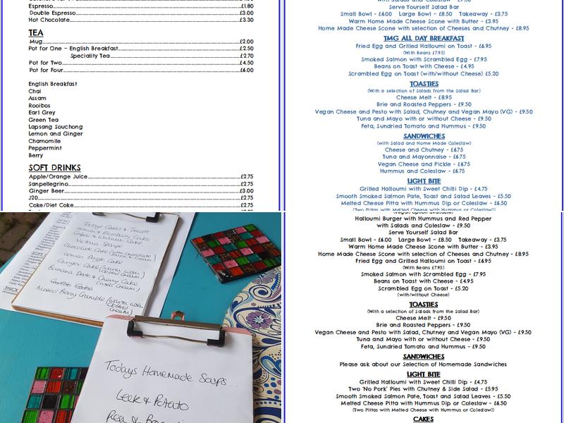 Two Moors Retreat Menu