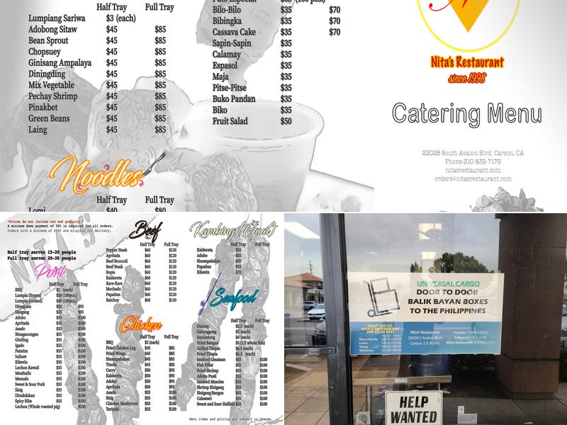 Nita's Restaurant Menu