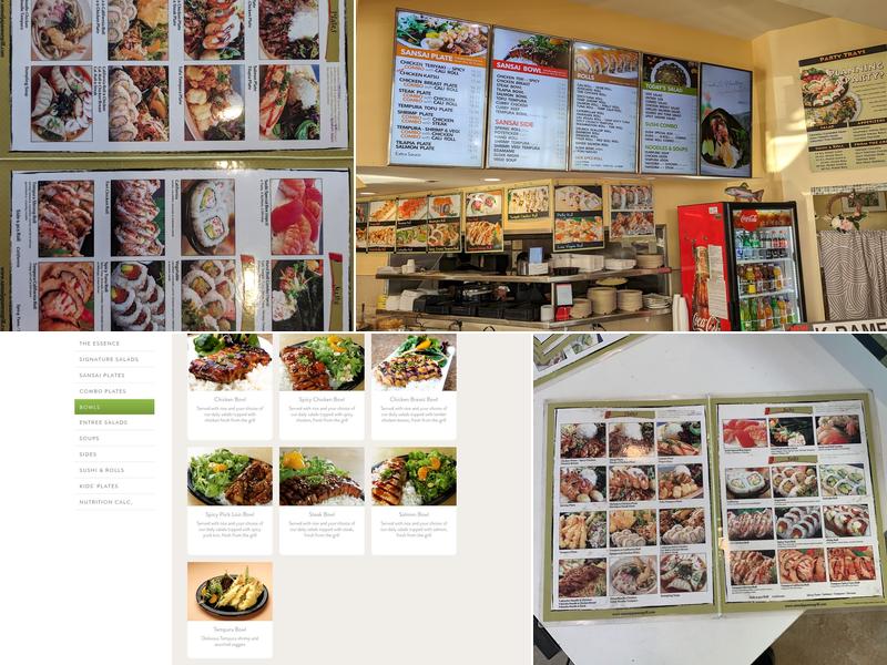 SanSai Japanese Grill Menu