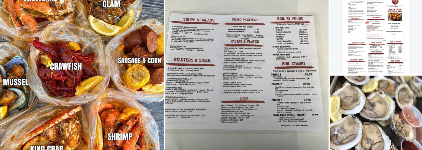 Rockin' Cajun Seafood And Grill Menu