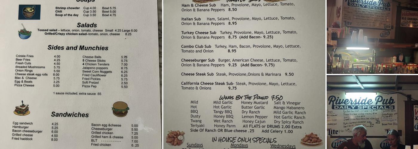 Riverside West Pub Menu