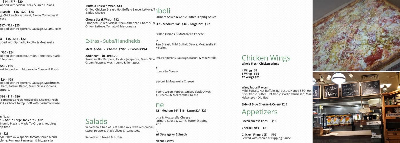 Boulevard Pizzeria Menu