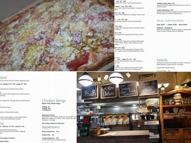 Boulevard Pizzeria Menu