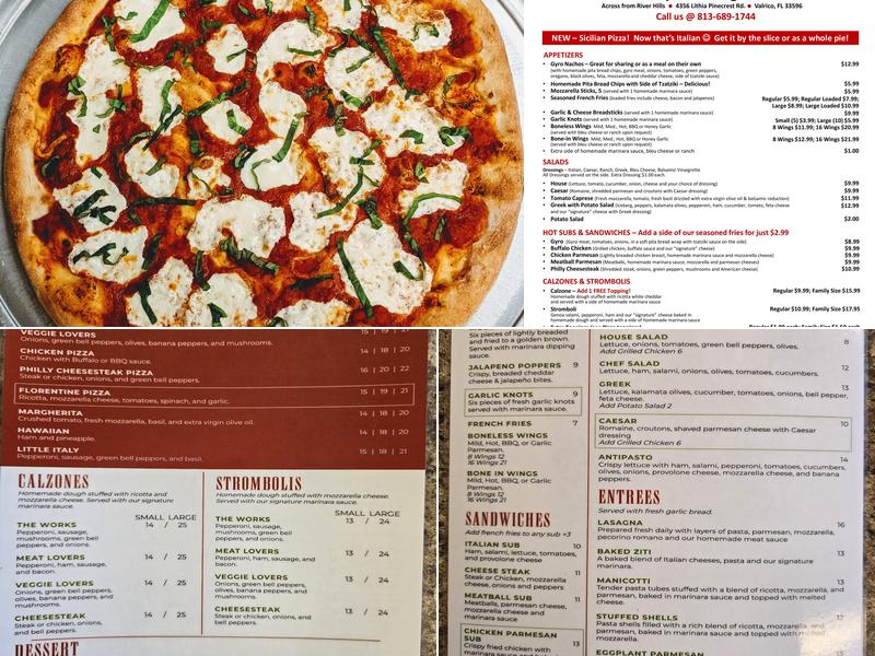 Formaggio's Pizza Menu