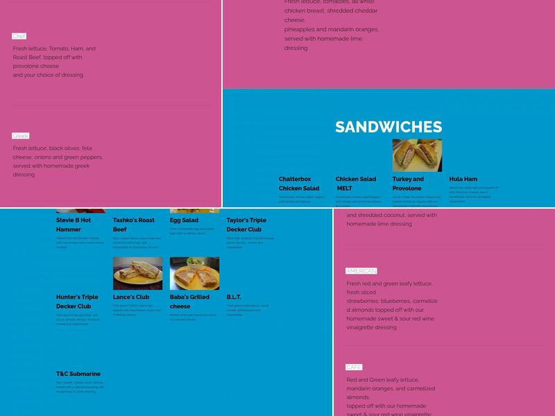 Chatter Box Cafe Menu