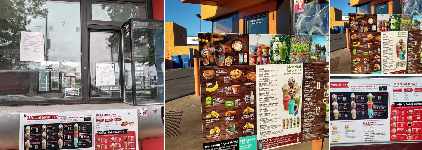 Pacific Green Coffee Menu