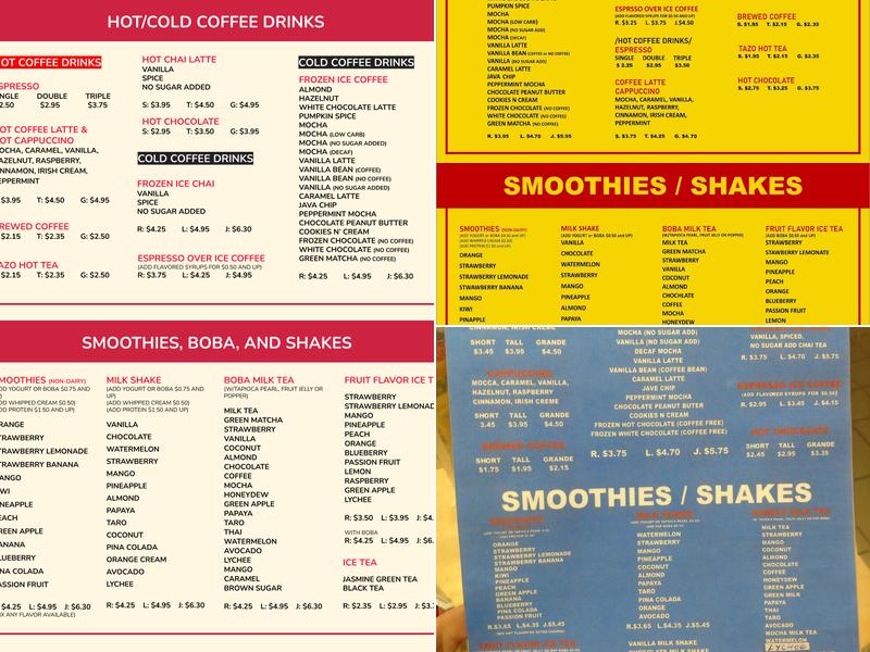 Magic Bubble Tea Menu