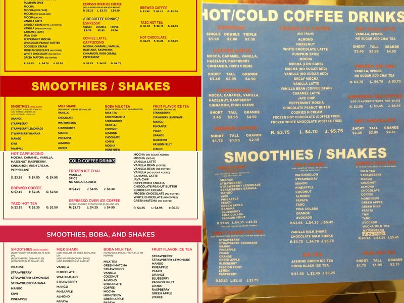 Magic Bubble Tea Menu