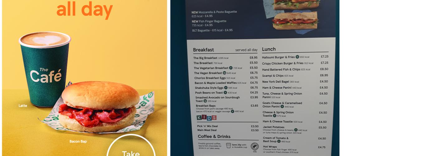 Tesco Cafe Menu