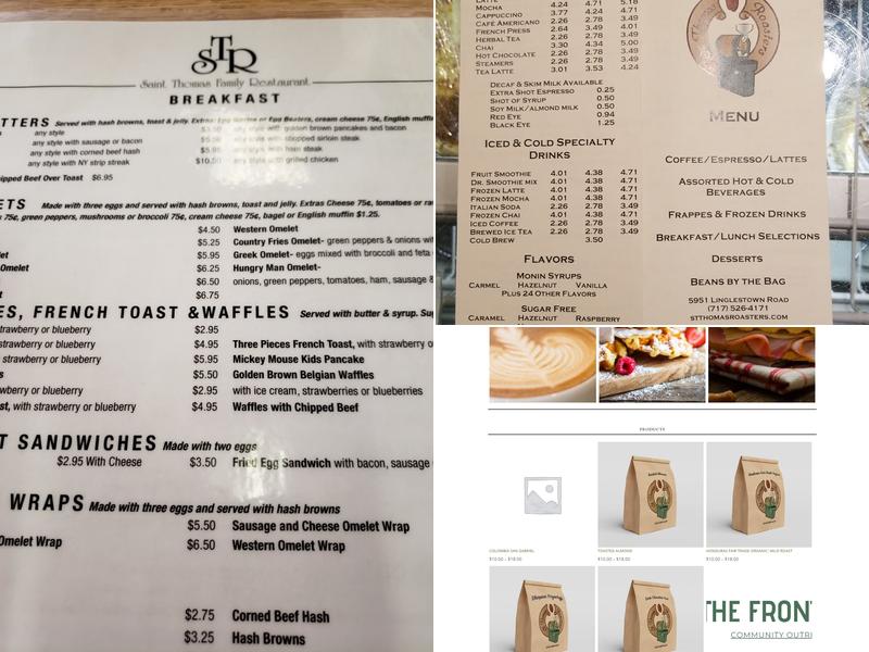 St. Thomas Roasters Menu