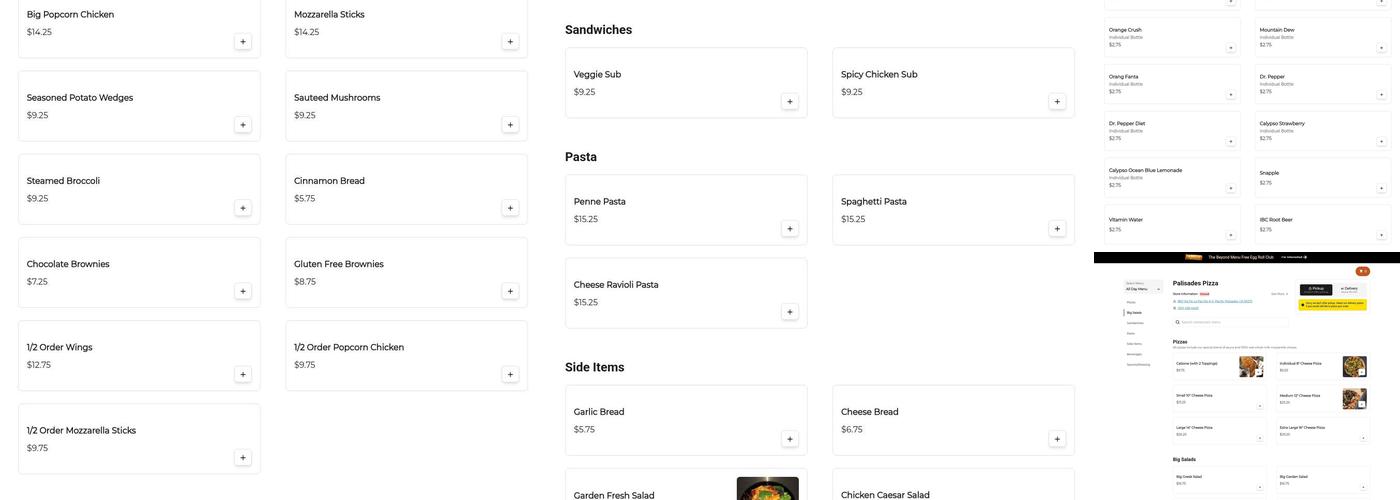 Pizza Palizzate Menu