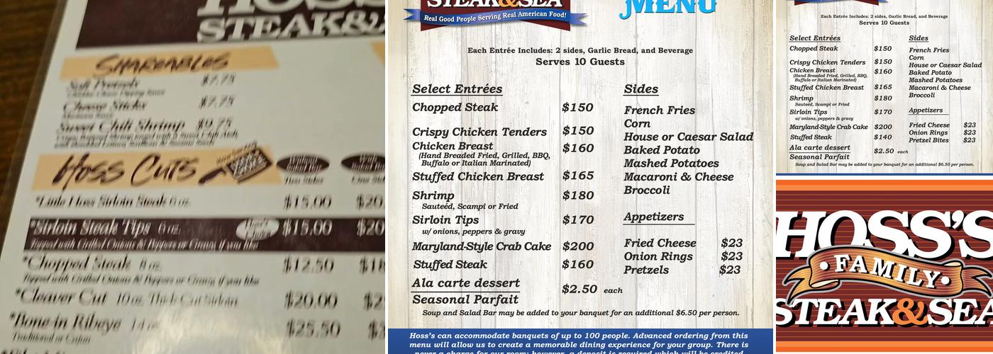 Hoss's Steak & Sea House Menu