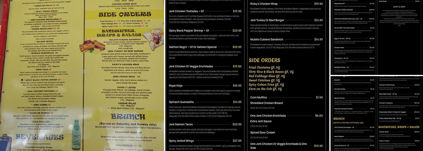 Cha Cha Chicken Menu