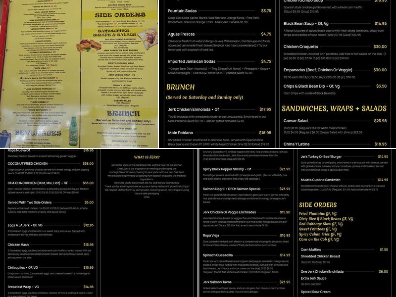 Cha Cha Chicken Menu