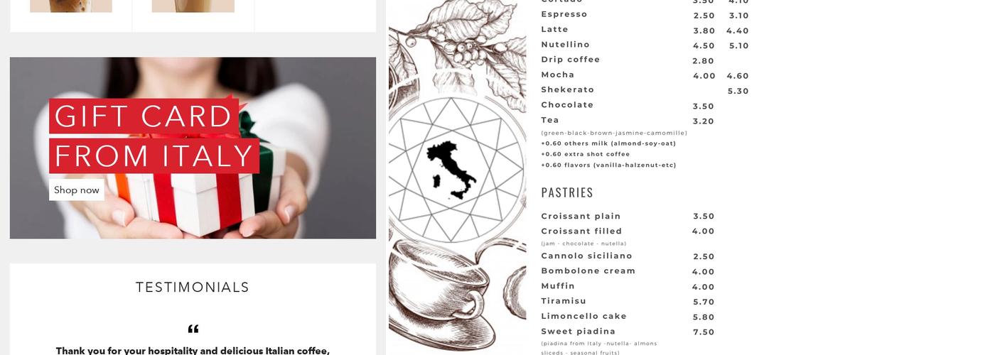 Priscio coffee & Sandwiches Menu