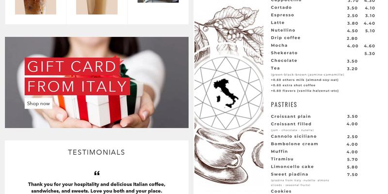 Priscio coffee & Sandwiches Menu