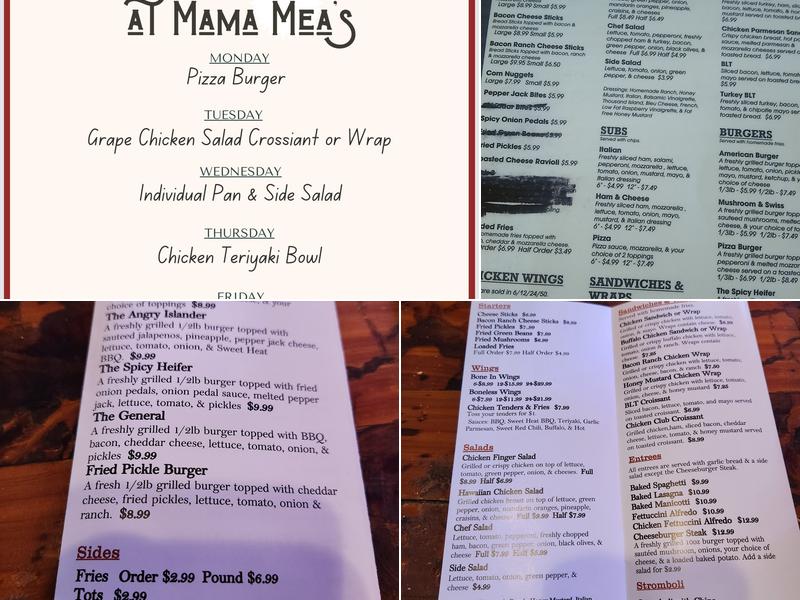 Mama Mea's Pizza & More Menu