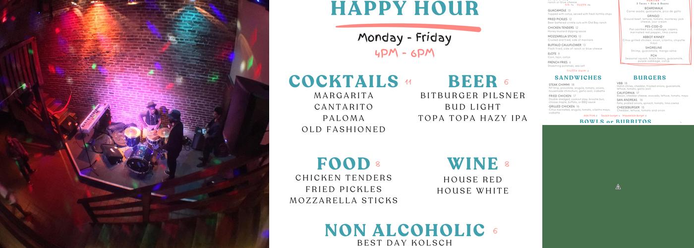 The Venice Beach Bar & Kitchen Menu