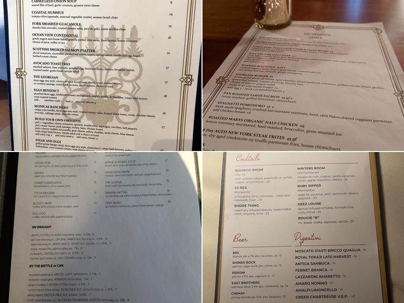 The Georgian Room Menu