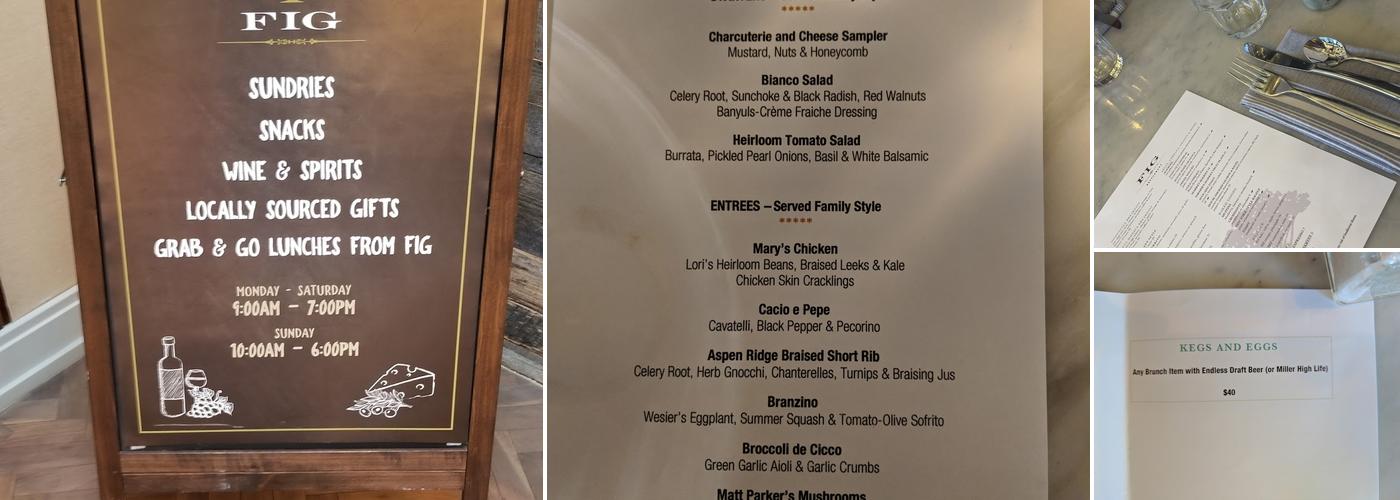 FIG RESTAURANT Menu