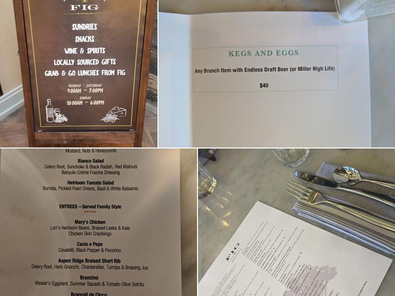 FIG RESTAURANT Menu