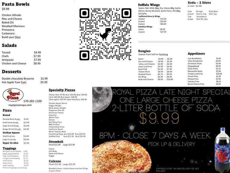 Royal Pizza Menu