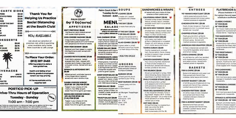 Falcon Watch Golf Driving Range Menu