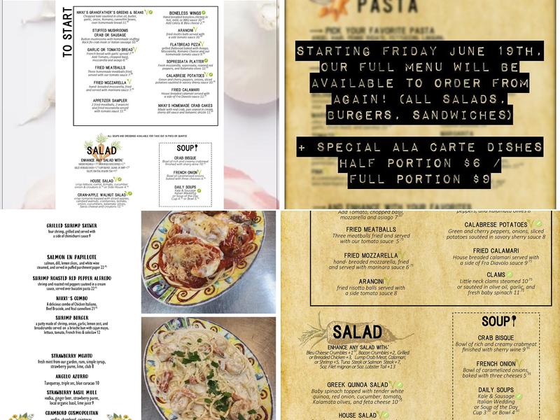 Nikki's At The Ben-Mar Menu