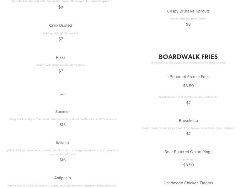 Tornetta's Pizzeria Menu