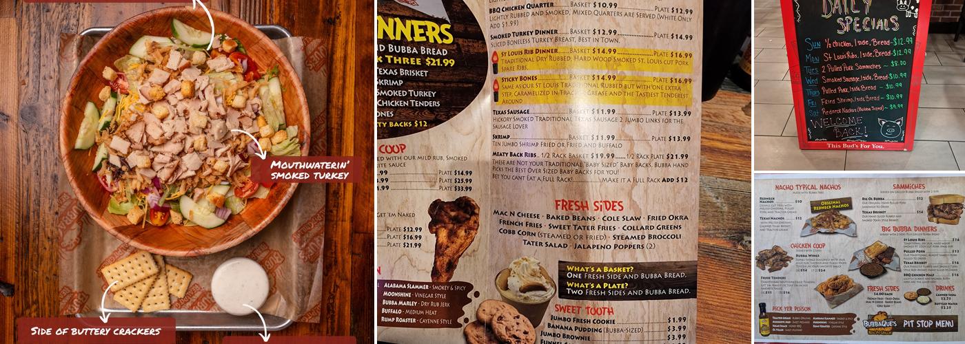 BubbaQue's BBQ - Sun City Menu