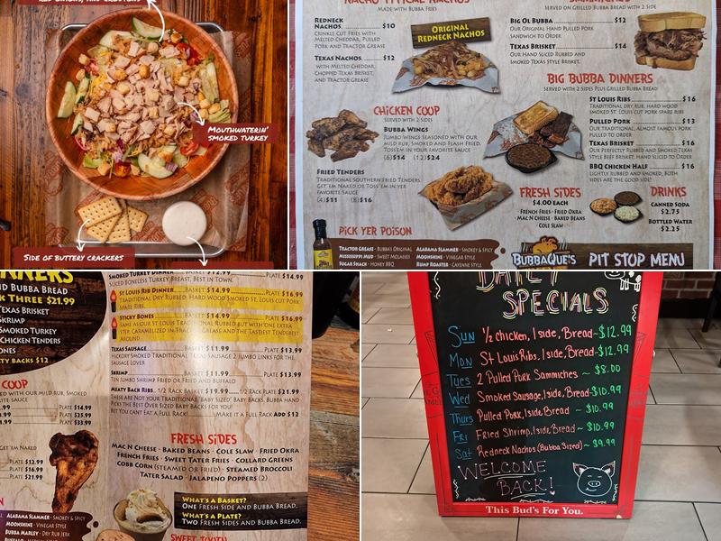 BubbaQue's BBQ - Sun City Menu
