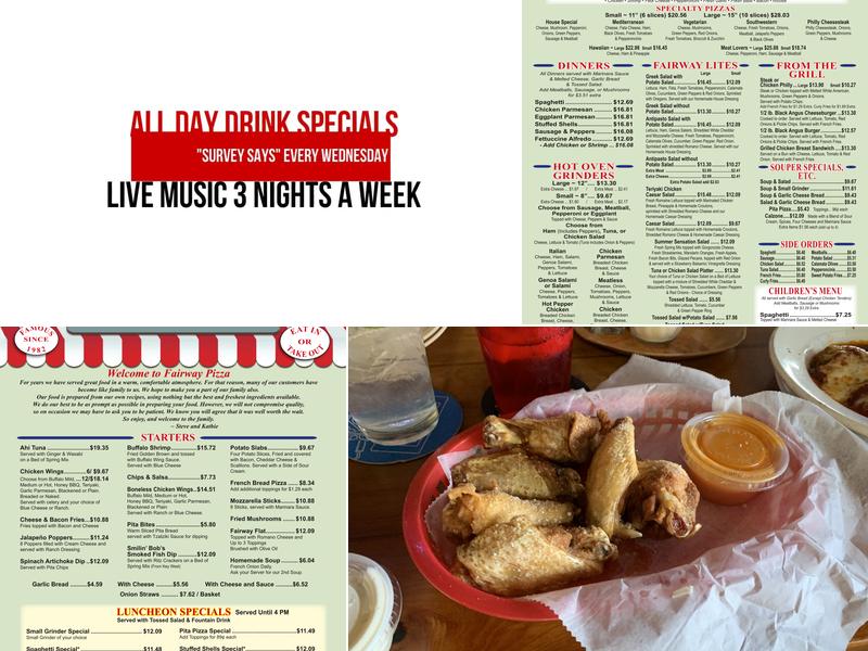 Fairway Pizza & Sports Page Pub Menu