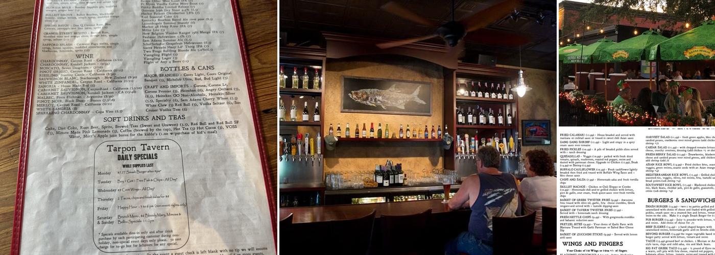 Tarpon Tavern Menu