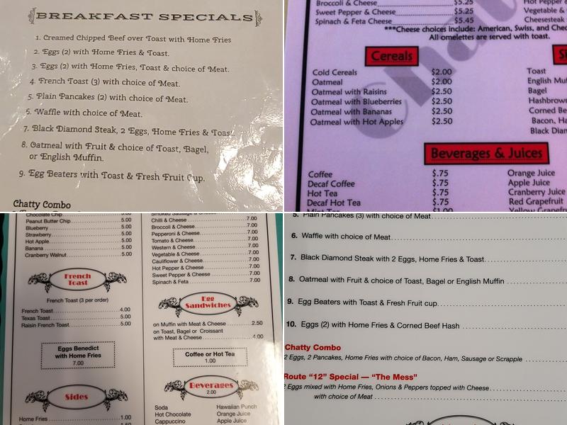 Chatty's Menu