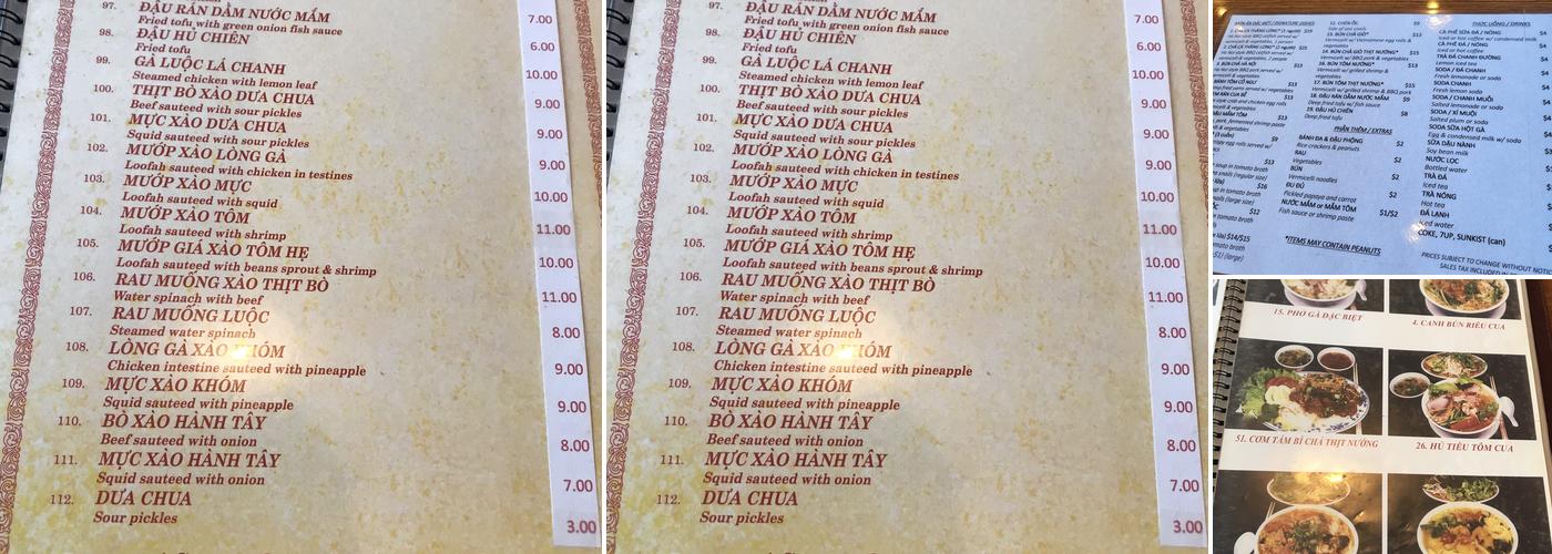 The Avenue Hà Nội Phố Menu
