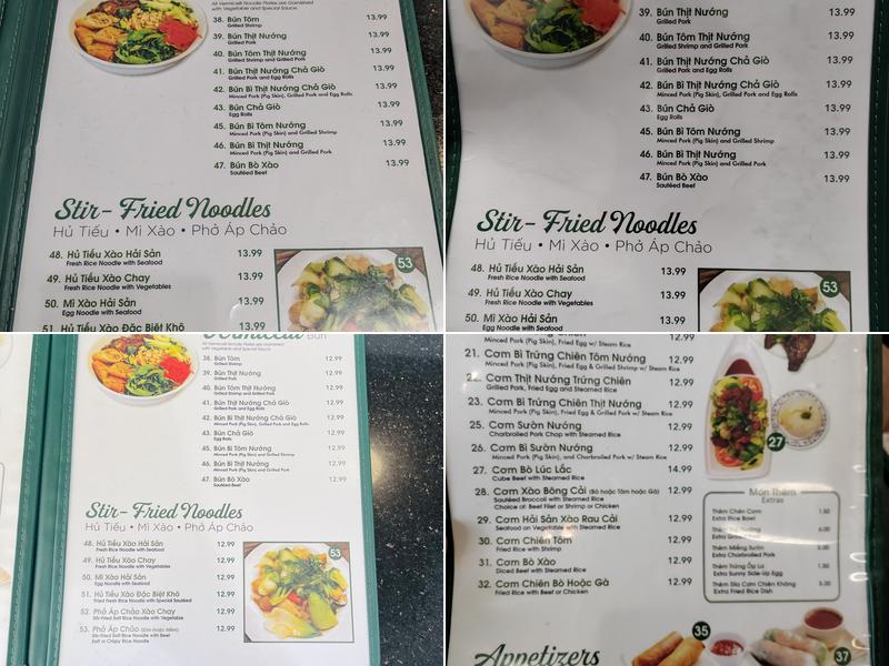 Phở 45 Menu