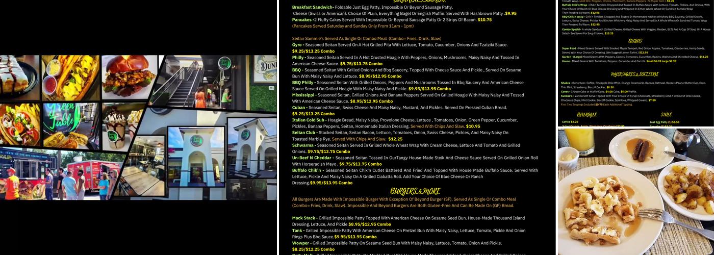 The Green Table Menu