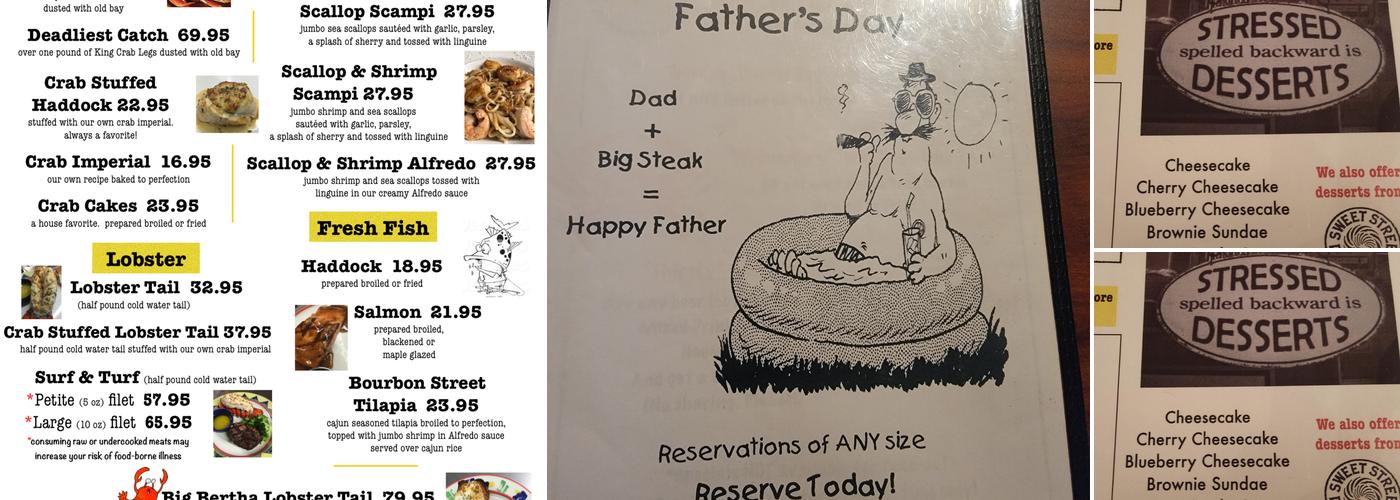 Stopper's Steak and Seafood Menu