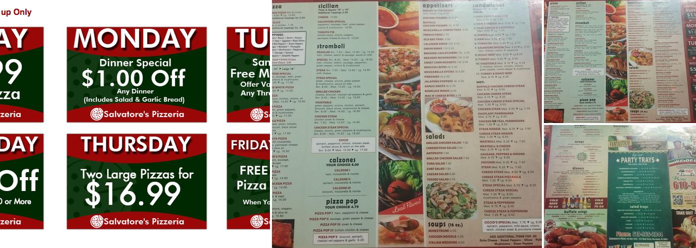 Salvatore's Pizzeria Menu