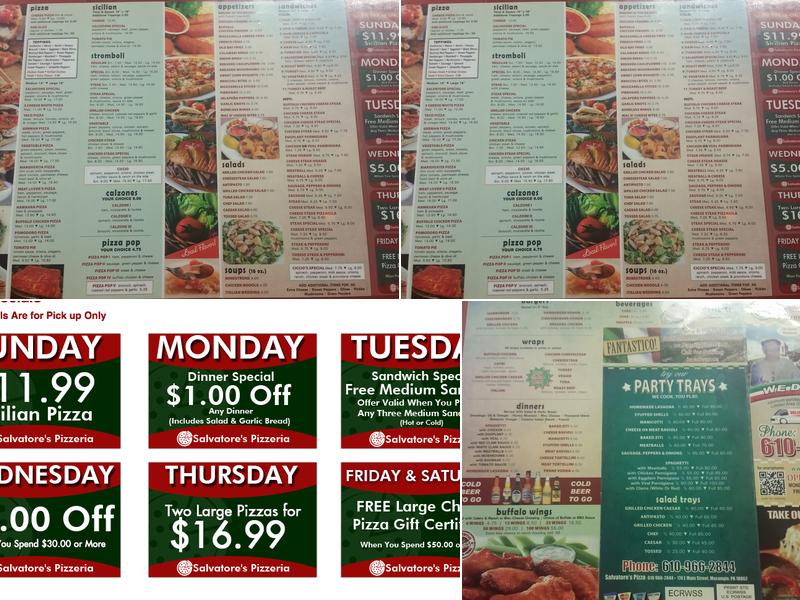 Salvatore's Pizzeria Menu