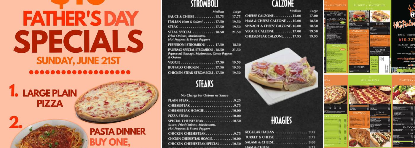 HG Palermo's Pizza Menu