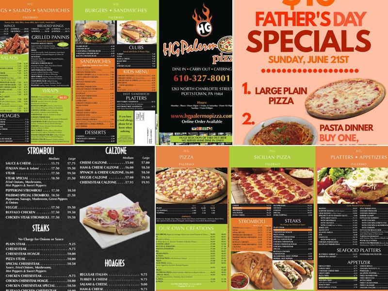HG Palermo's Pizza Menu