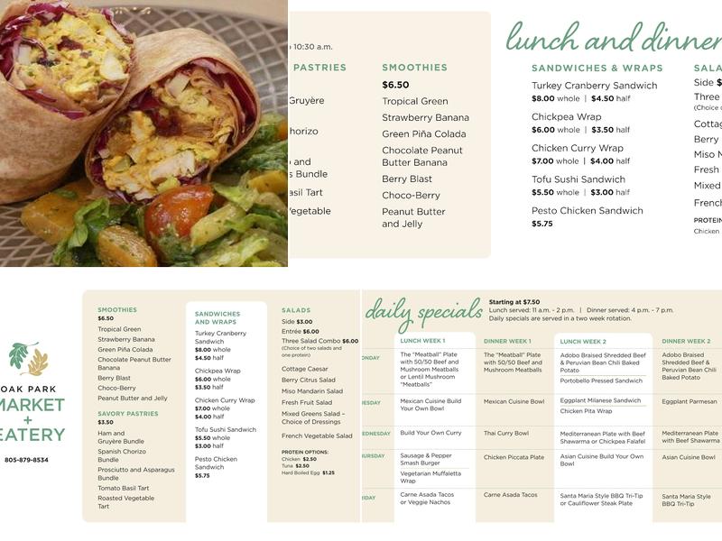 Oak Park Market + Eatery Menu